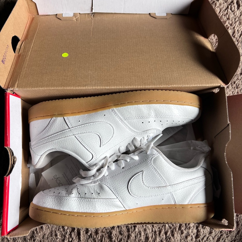 White Sneakers with Gum Sole